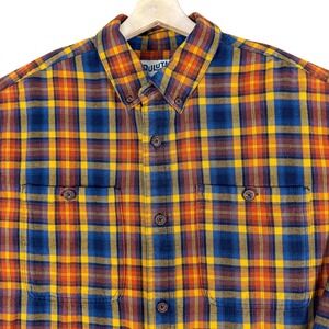 Duluth Trading Flannel Shirt Mens Large Plaid Relaxed‎ Fit Button Front Outdoor